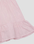 Little M Texture With Lace Midi Dress for Girls