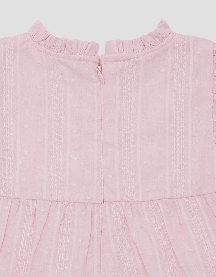 Little M Texture With Lace Midi Dress for Girls