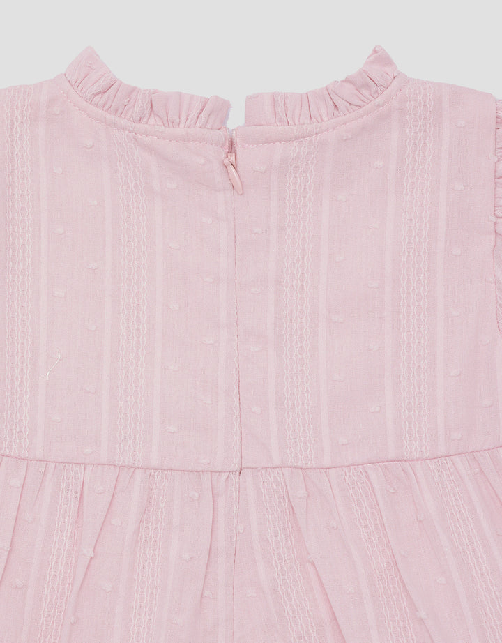 Little M Texture With Lace Midi Dress for Girls