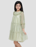 Sweet Miss Brocade Half Neck Midi Dress for Girls