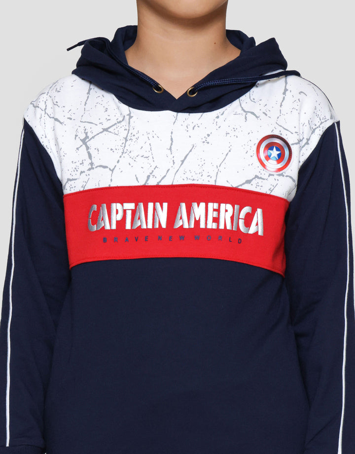 Marvel Avg Capt Amrik Bnw Cutsewn Marble Sweater Anak Laki-laki