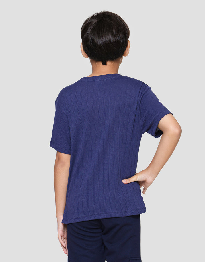 Marvel Captain America Kantong Kombinasi Kaos Henley Anak Laki-Laki