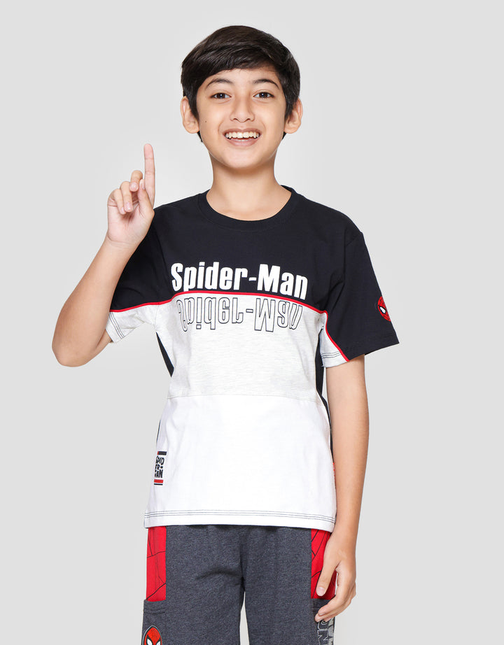 Marvel Spiderman Cutsewn Piping Kaos Lengan Pendek Anak Laki-Laki