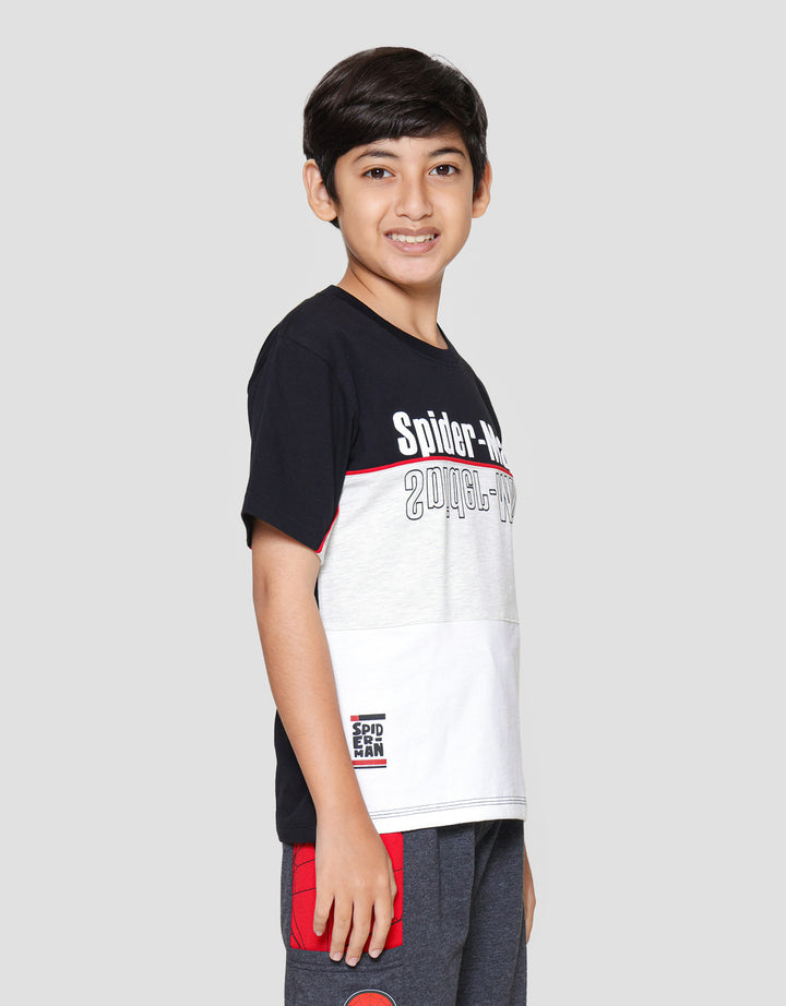 Marvel Spiderman Cutsewn Piping Kaos Lengan Pendek Anak Laki-Laki
