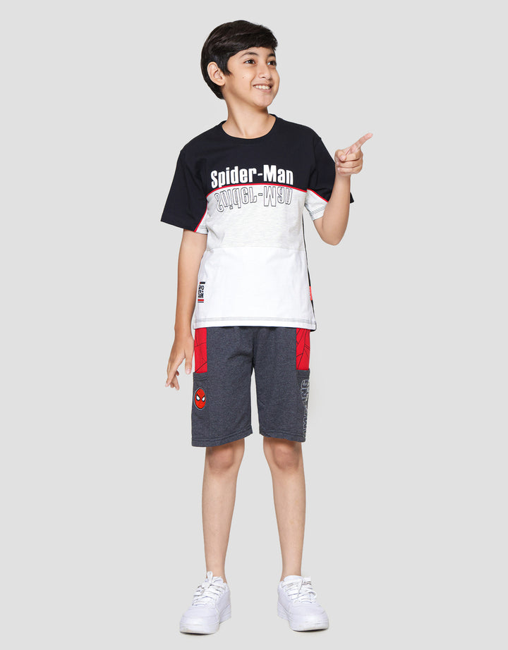 Marvel Spiderman Cutsewn Piping Kaos Lengan Pendek Anak Laki-Laki