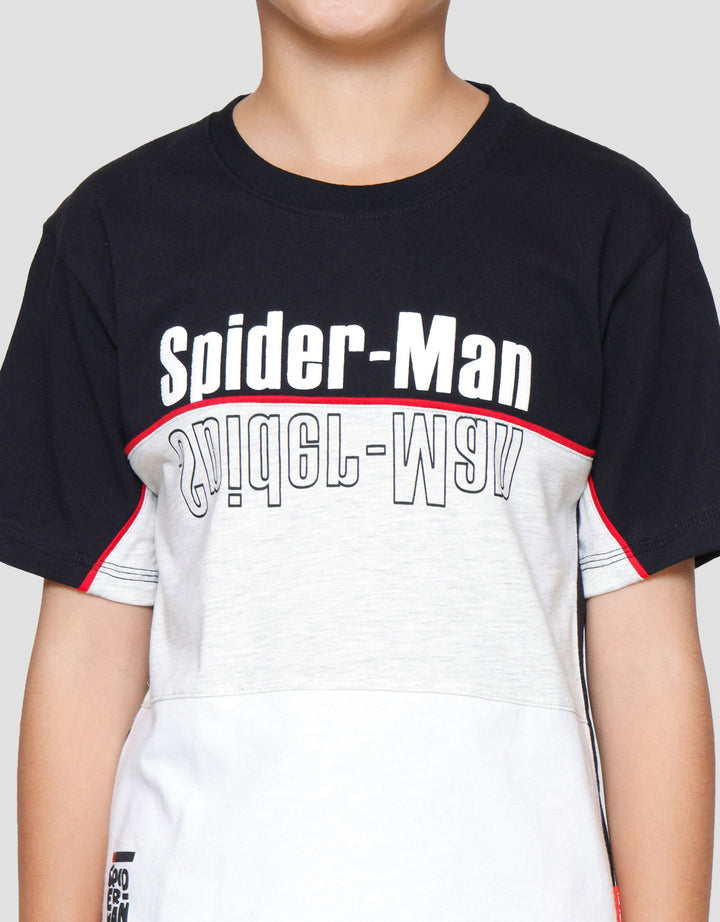 Marvel Spiderman Cutsewn Piping Kaos Lengan Pendek Anak Laki-Laki