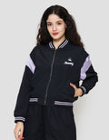 Nevada Woven Zipper Varsity Sanrio Kuromi Jaket Wanita