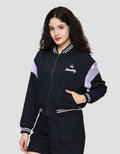 Nevada Woven Zipper Varsity Sanrio Kuromi Jaket Wanita