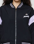 Nevada Woven Zipper Varsity Sanrio Kuromi Jaket Wanita