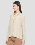 Connexion Neck Crinkle Kemeja Wanita
