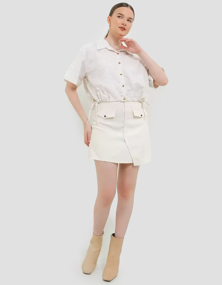 Exit Keiya Blouse Beige Wanita