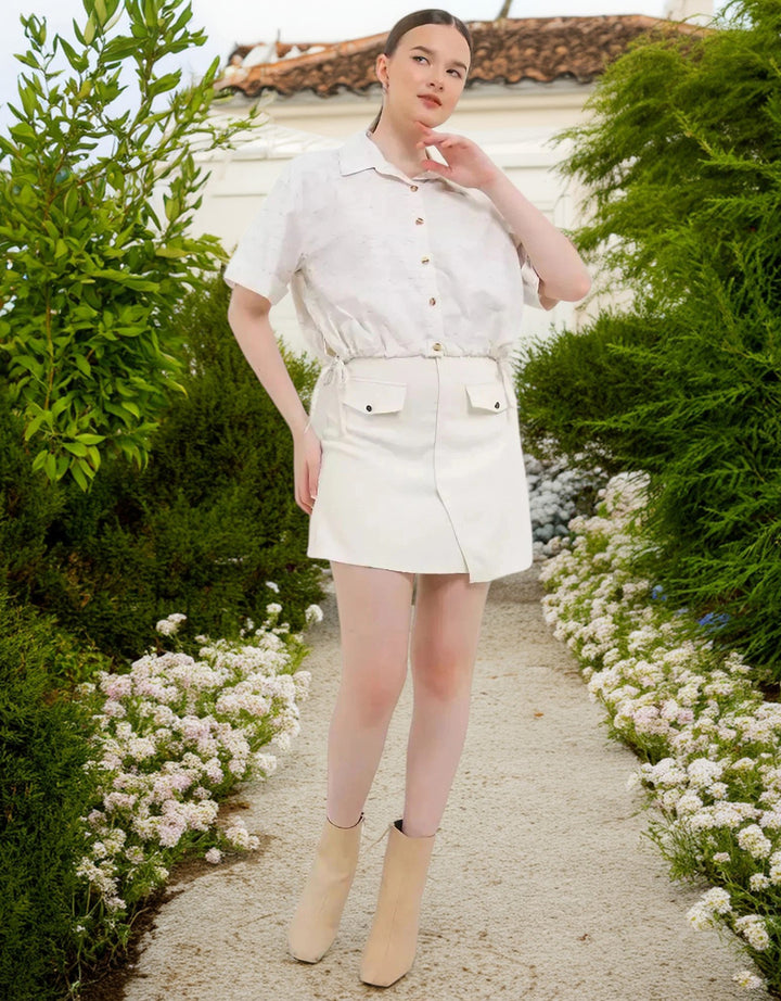 Exit Keiya Blouse Beige Wanita