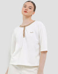 Exit Erena T-shirt 3/4 Sleeve Henley Collar Wanita
