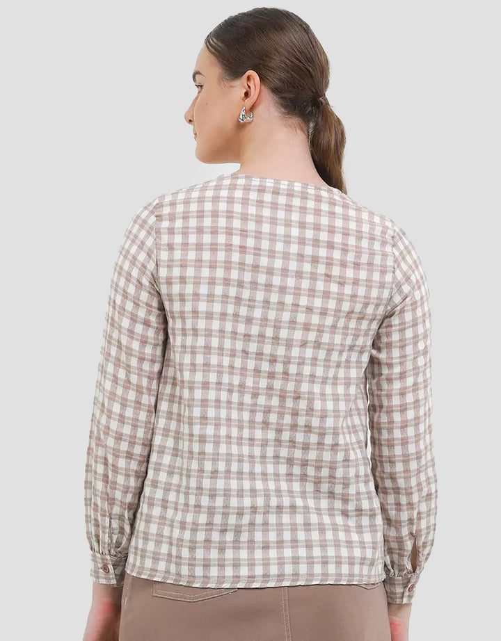 Exit Pikela Blouse Kemeja Motif Kotak Wanita