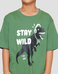 Nevada Stay Wild Dino Kaos Anak Laki-laki