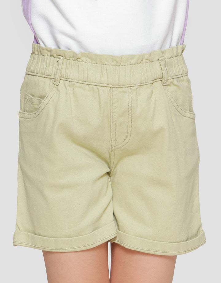 Little M Woven Paperbag Waist Polos 2 Celana Pendek Anak Perempuan