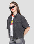 Nevada With Pocket Kemeja Denim Lengan Pendek Wanita