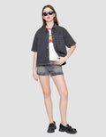 Nevada With Pocket Kemeja Denim Lengan Pendek Wanita