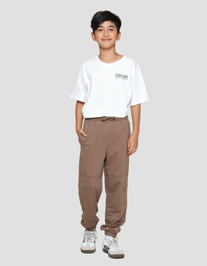 Nevada Knit Cargo 3D Zipper Jogger Anak Laki-laki