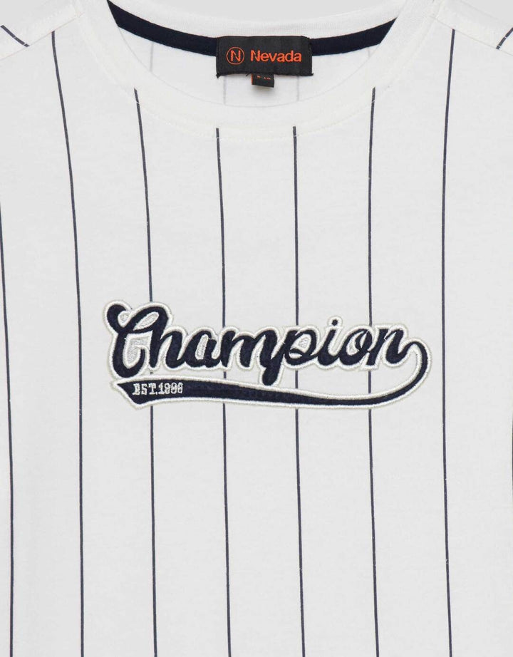 Nevada Stripes Patch Besar Tengah Depan Kaos Anak Laki-laki