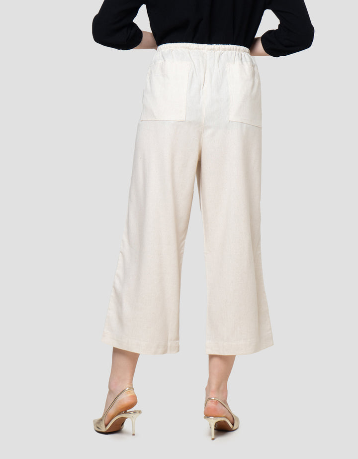 St. Yves Relaxed Linen Cropped Celana Wanita