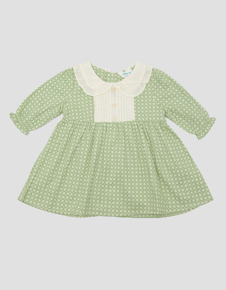 Little M Fullprint Kotak Heart Midi Dress Anak Perempuan