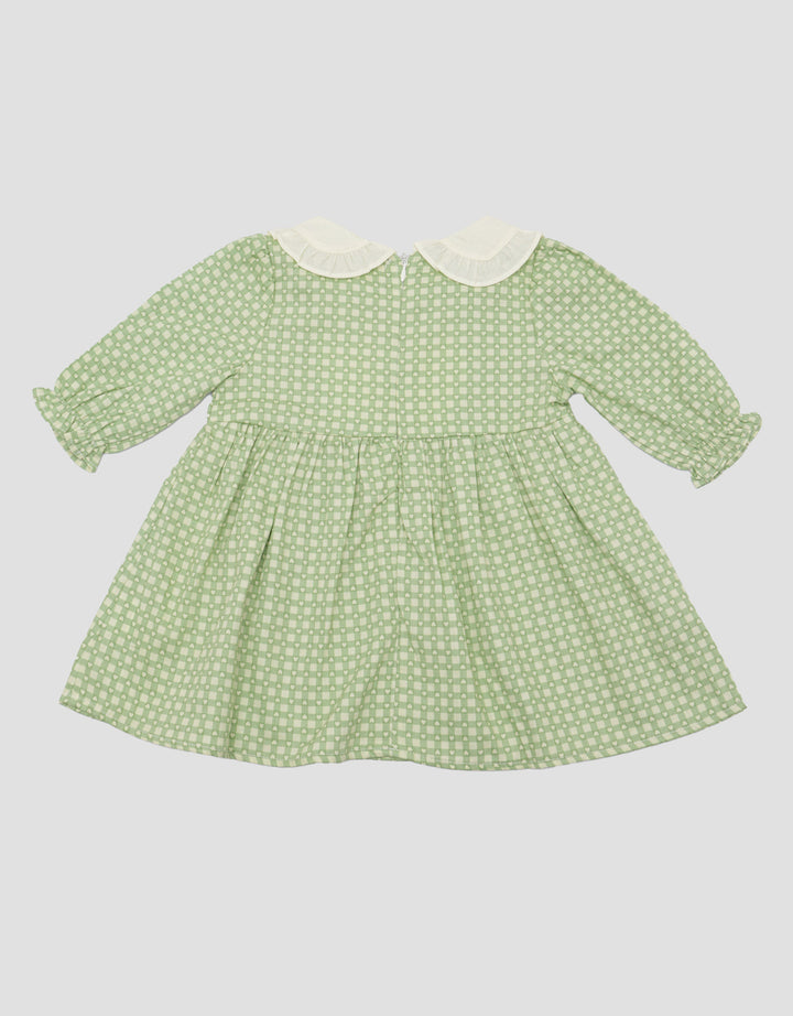 Little M Fullprint Kotak Heart Midi Dress Anak Perempuan