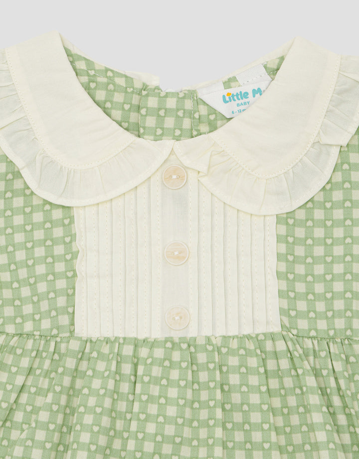 Little M Fullprint Kotak Heart Midi Dress Anak Perempuan