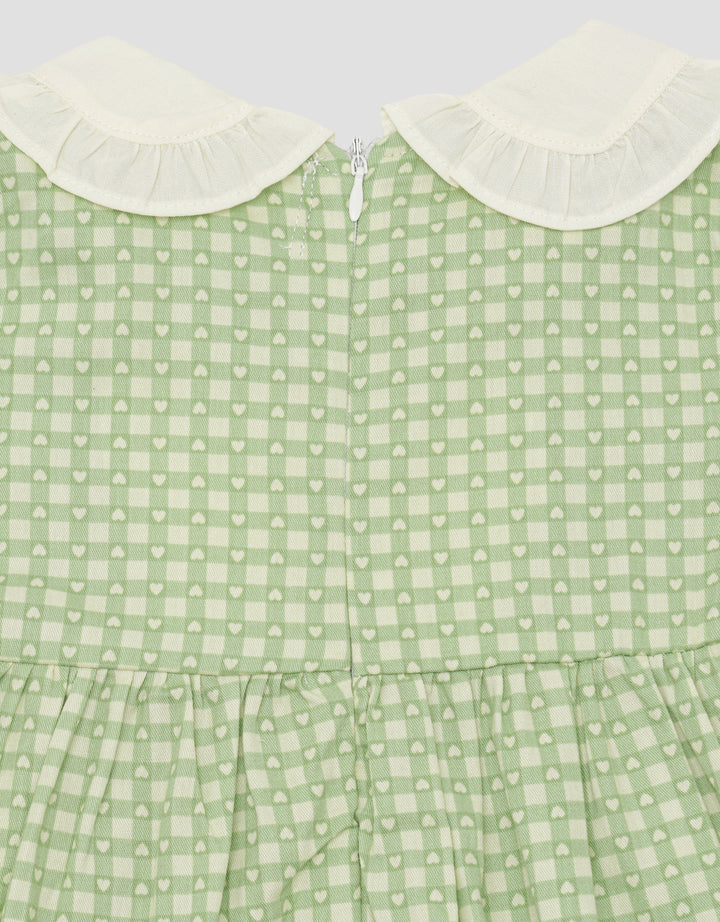 Little M Fullprint Kotak Heart Midi Dress Anak Perempuan