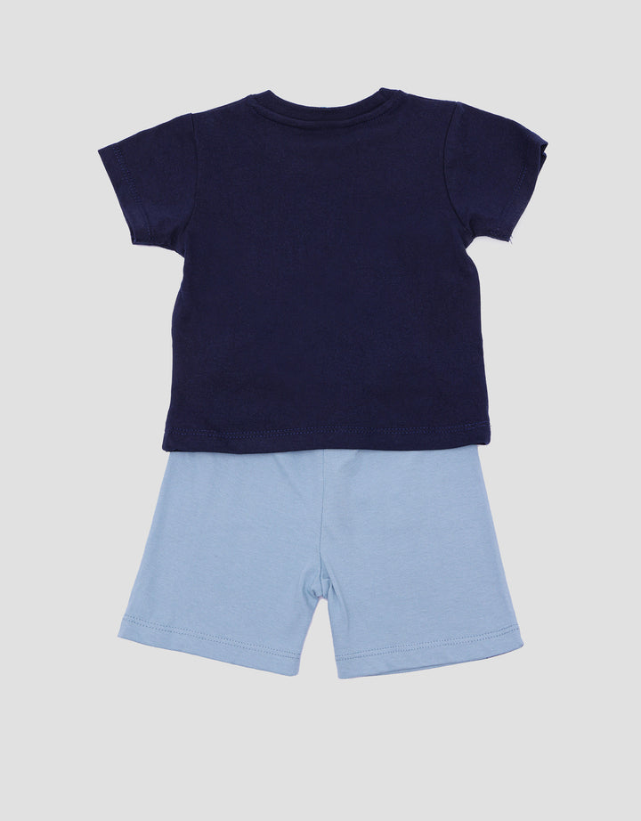 Little M Jersey Cool Dino Blue Boys Clothing Set