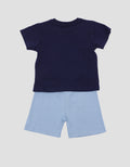 Little M Jersey Cool Dino Blue Pakaian Setelan Anak Laki-laki