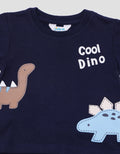 Little M Jersey Cool Dino Blue Pakaian Setelan Anak Laki-laki