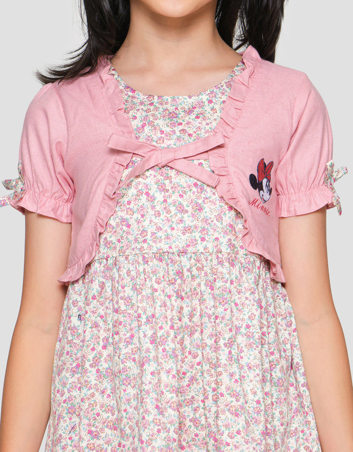 Disney Minnie Print Flower Midi Dress for Girls