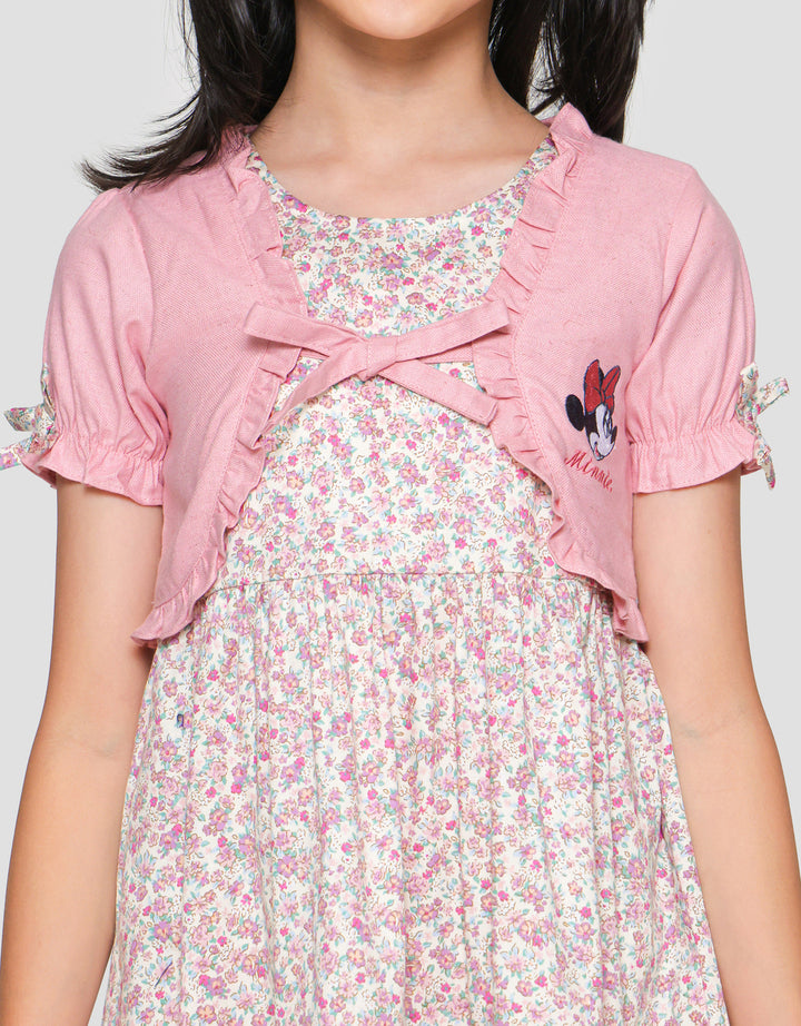 Disney Minnie Print Flower Midi Dress Anak Perempuan