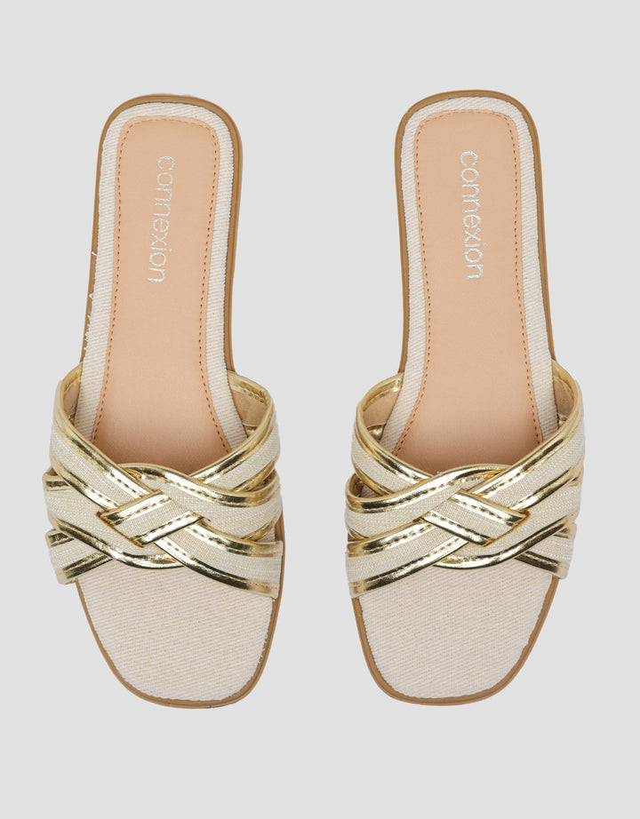 Connexion Gold Sandal Slipper Wanita