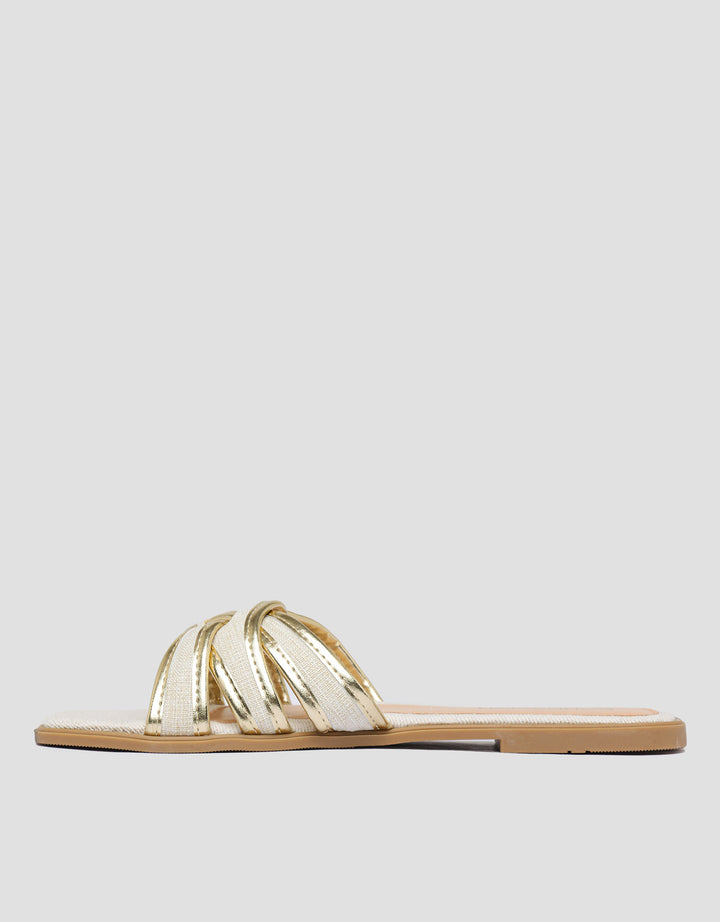 Connexion Gold Sandal Slipper Wanita