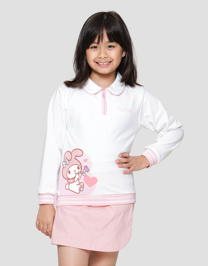 Character My Melody Collar Rets Sweater Anak Perempuan