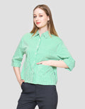 Lois Girl Print Stripes Kemeja Lengan Panjang Wanita