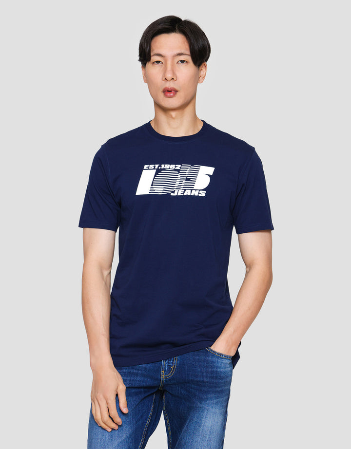 Lois Tshirt Ksl2388 Print Brand Stripe Kaos Lengan Pendek Pria