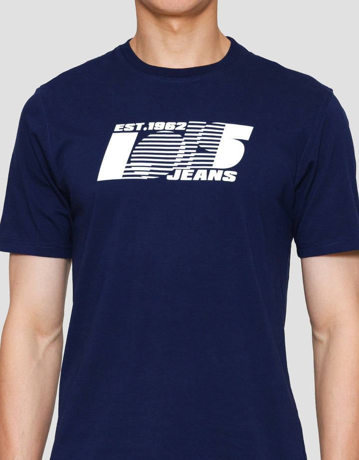 Lois Tshirt Ksl2388 Print Brand Stripe Kaos Lengan Pendek Pria