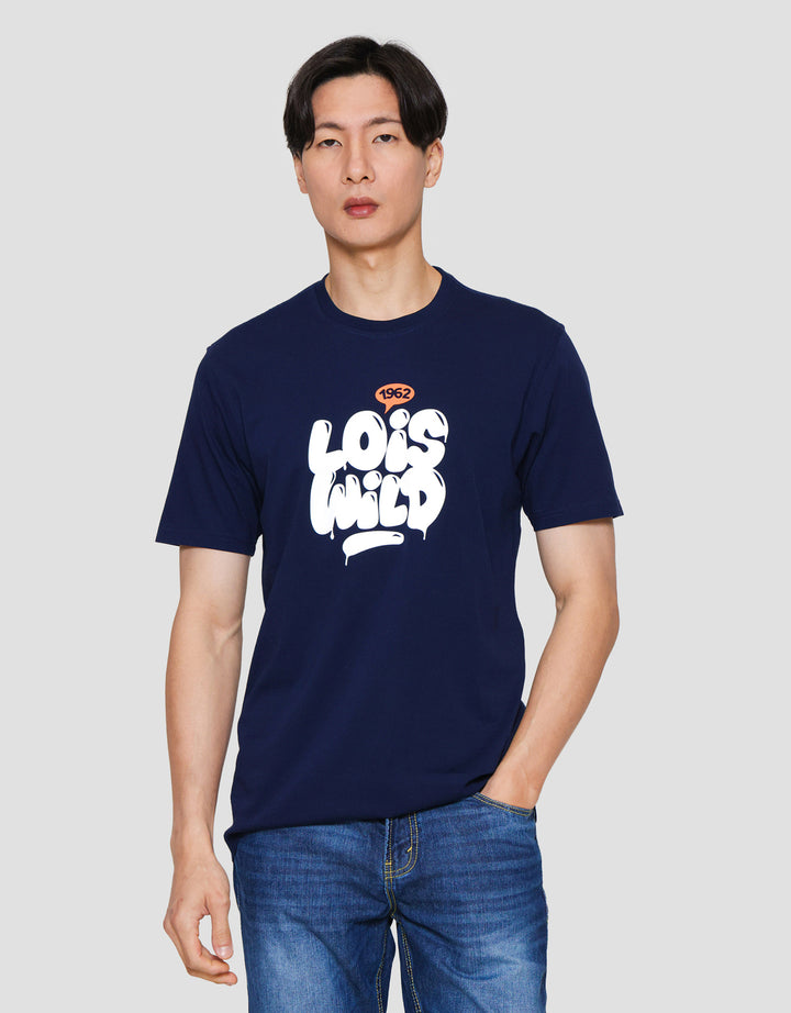 Lois Ksl2389 Print Wild Kaos Lengan Pendek Pria