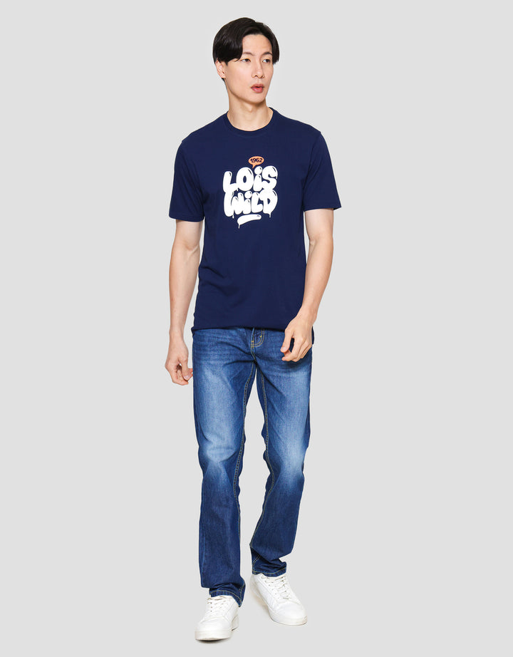 Lois Ksl2389 Print Wild Kaos Lengan Pendek Pria