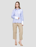 Lois Girl Stripe Print Kemeja Lengan Panjang Wanita