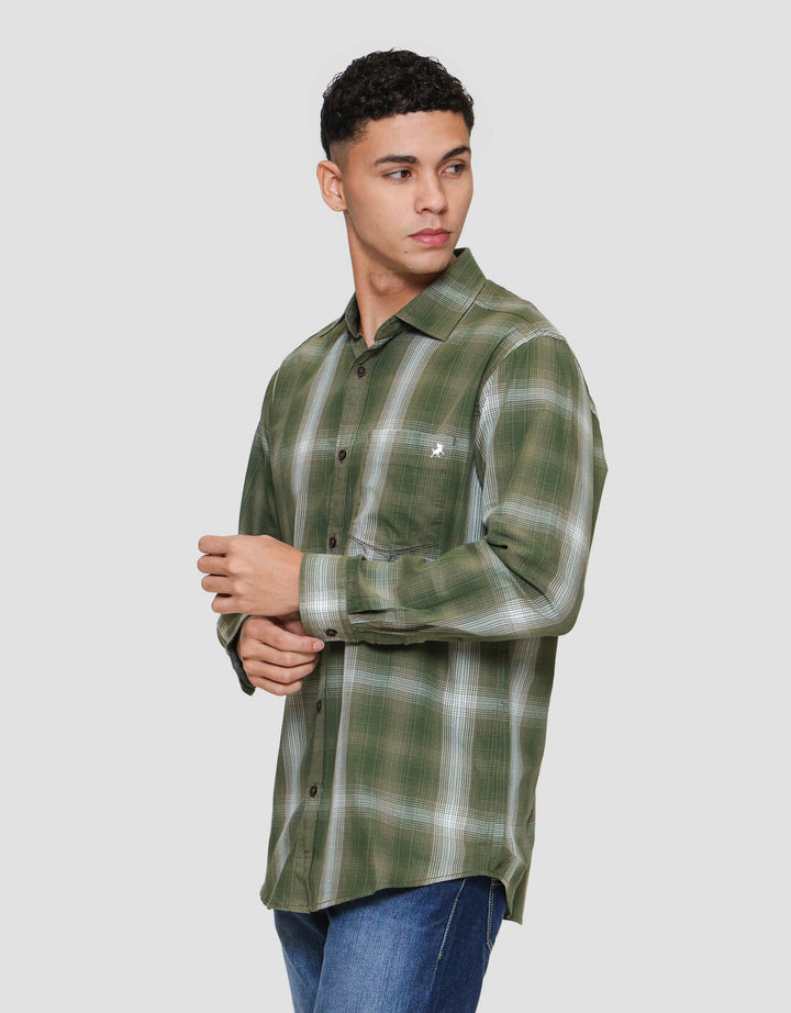 Lois Print Checks Kemeja Lengan Panjang Pria