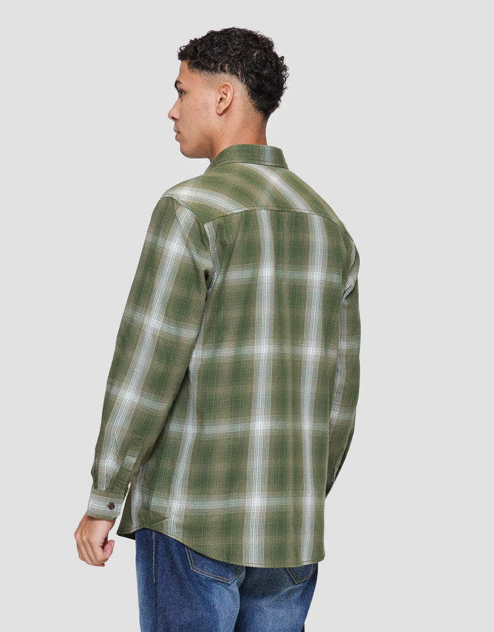 Lois Print Checks Kemeja Lengan Panjang Pria