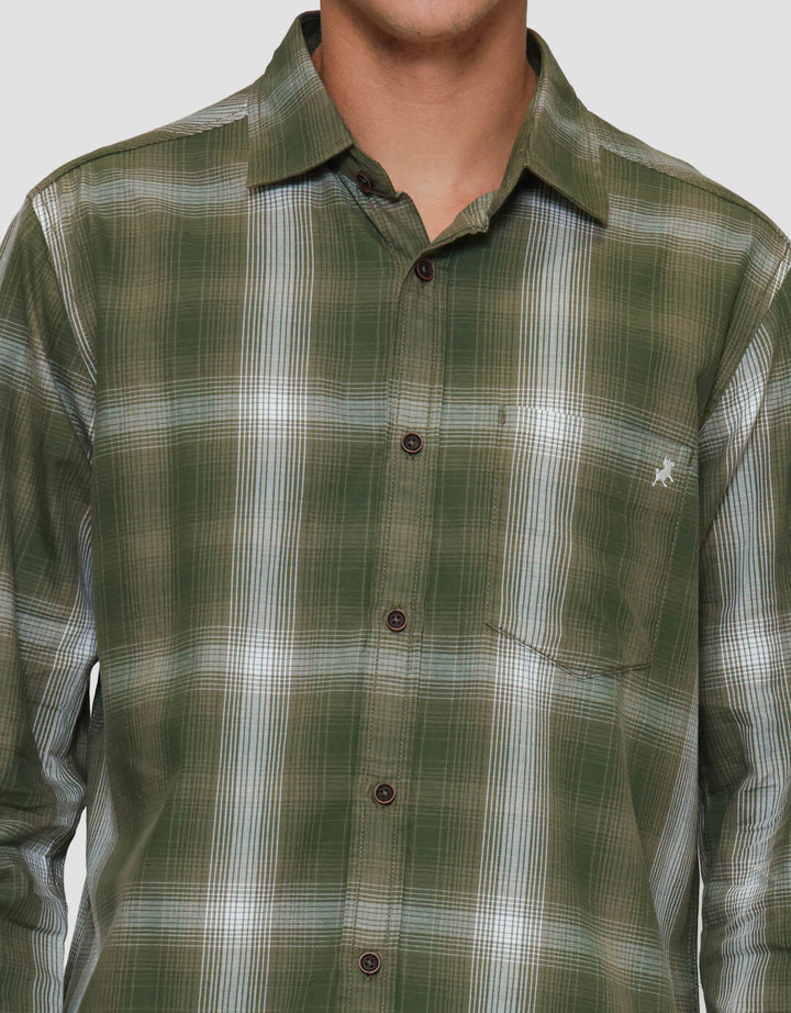 Lois Print Checks Kemeja Lengan Panjang Pria