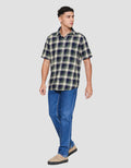 Lois Print Checks Kemeja Lengan Pendek Pria