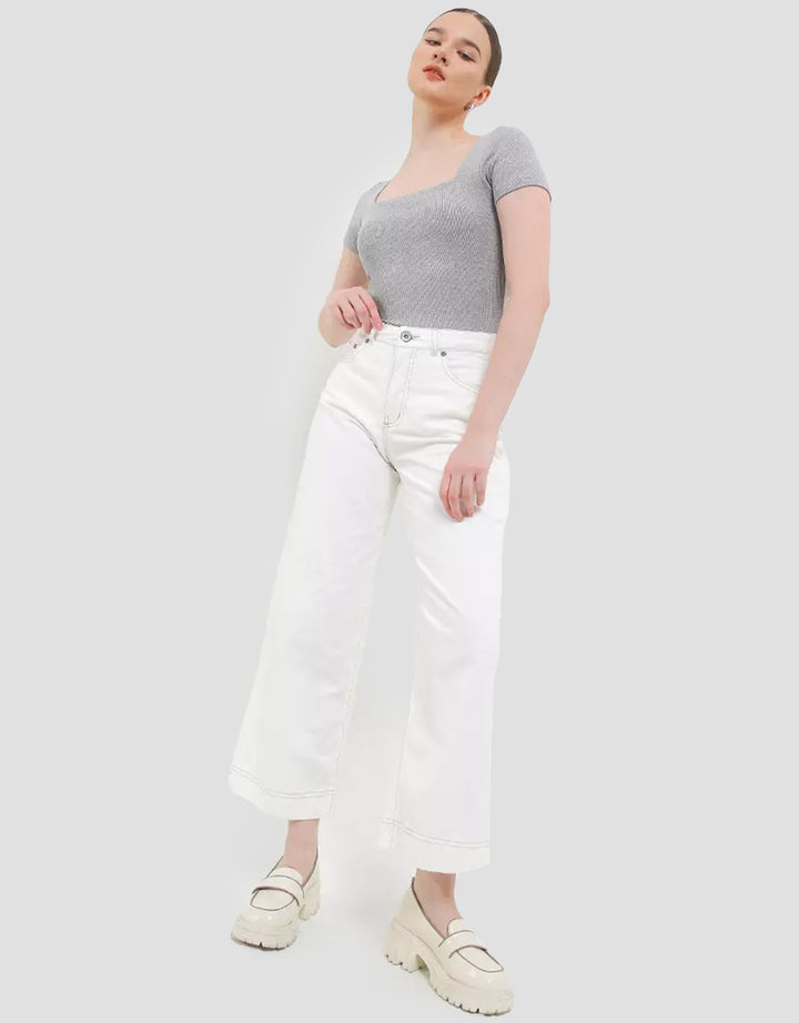 Exit Turei Celana Panjang Basic Putih Wanita