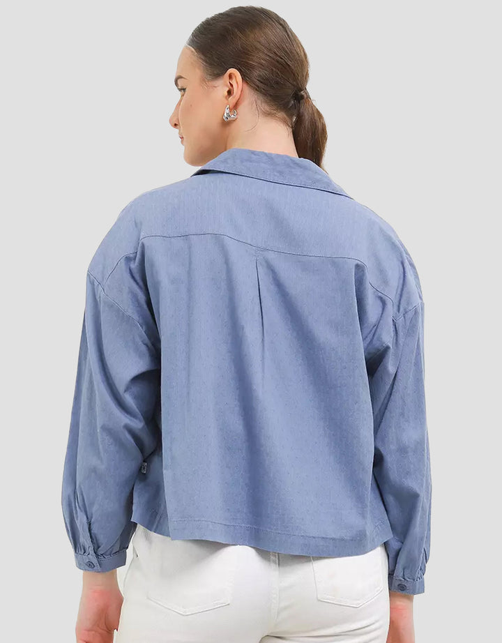 Expand Jomy Blouse Kemeja Crop Floral Wanita