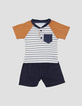 Little M Raglan Stripe Set Pakaian Anak Bayi